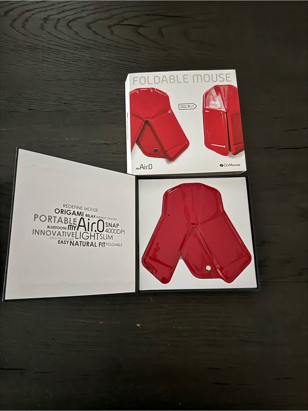 Two Origami Foldable Wireless Mouse - Red and Orange